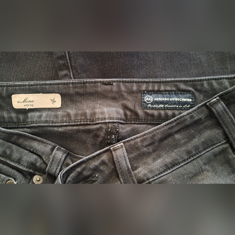 Ag Adriano Goldschmied Black Flare Wide Leg Jeans - Picture 3 of 4